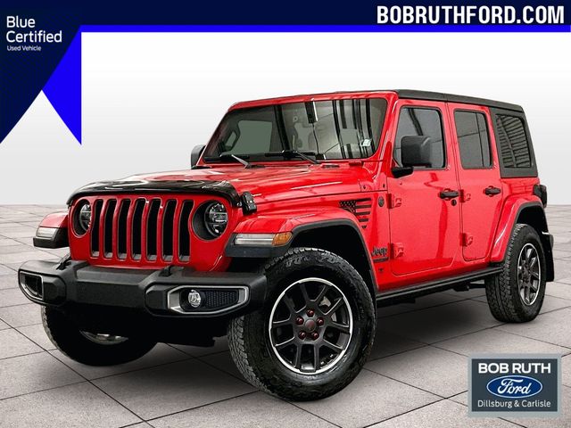 2021 Jeep Wrangler Unlimited Sport S Red at Klick Lewis Buick Chevrolet