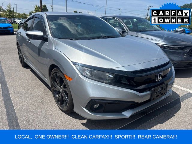 Silver 2020 Honda Civic Sedan Front-Wheel Drive Continuously Variable Transmission