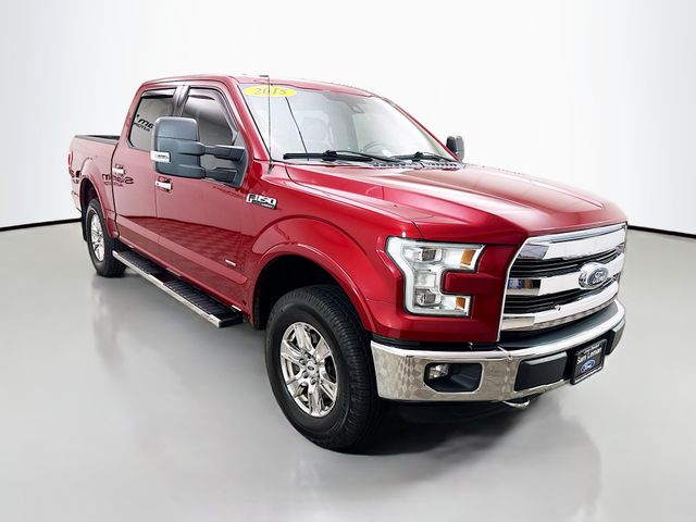 Ruby Red Metallic 2015 Ford F-150 Lariat SuperCrew 4WD Pickup Truck Four-Wheel Drive 6-Speed Automatic