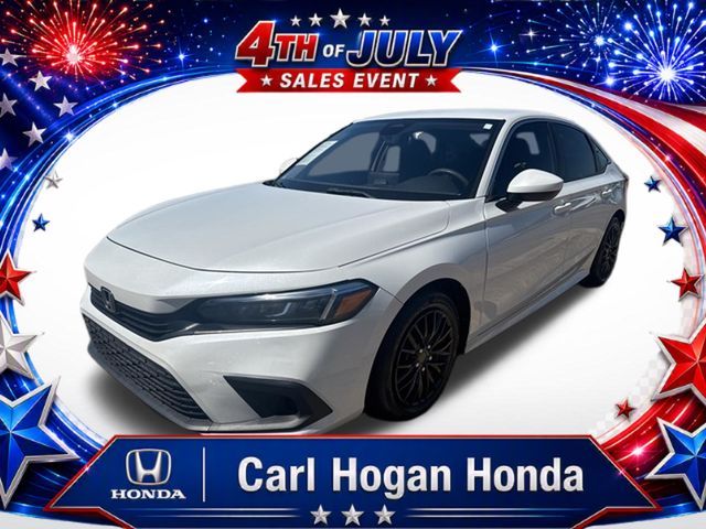 White 2022 Honda Civic Sedan Front-Wheel Drive Continuously Variable Transmission