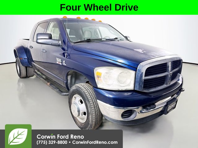 Patriot Blue Pearlcoat 2007 Dodge RAM 3500 SLT Mega Cab DRW 4WD Pickup Truck Four-Wheel Drive 4-Speed Automatic