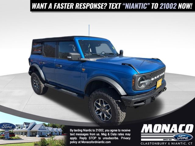 Blue Metallic 2022 Ford Bronco Badlands Advanced 4-Door 4WD SUV / Crossover Four-Wheel Drive 7-Speed Manual