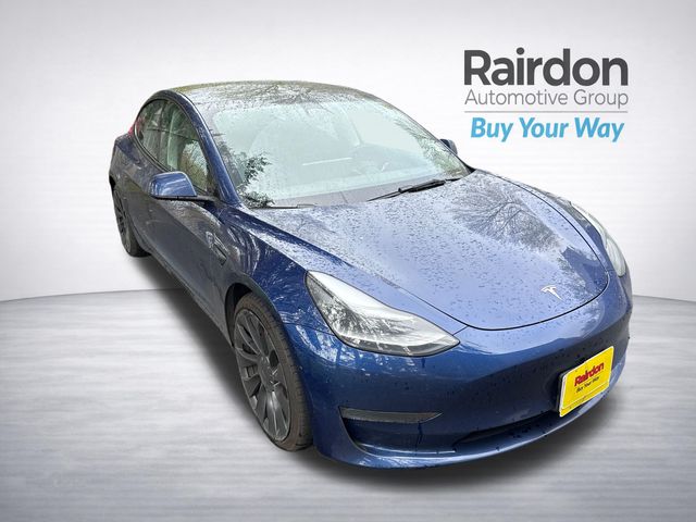 Deep Blue Metallic 2023 Tesla Model 3 Performance AWD Sedan All-Wheel Drive 1-Speed Automatic