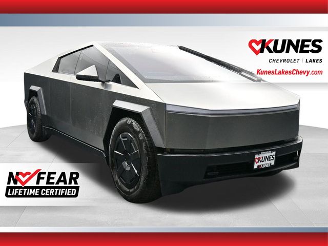 Silver 2025 Tesla Cybertruck Crew Cab AWD Pickup Truck All-Wheel Drive 1-Speed Automatic