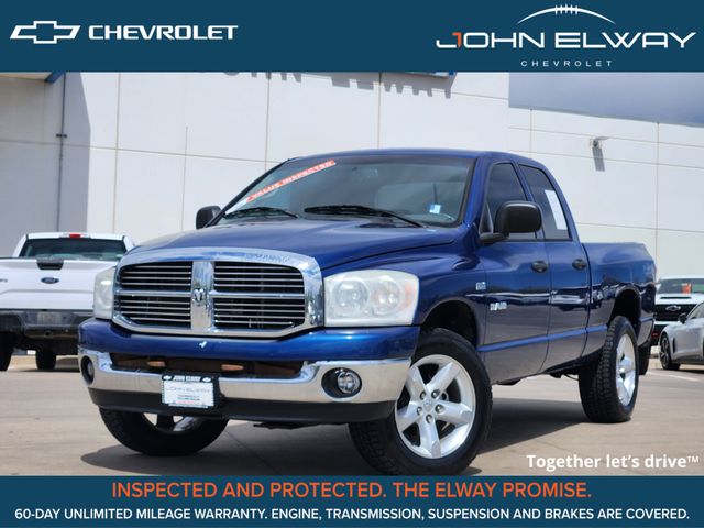 Deep Water Blue Pearlcoat 2008 Dodge RAM 1500 SLT Quad Cab 4WD Pickup Truck Four-Wheel Drive 5-Speed Automatic