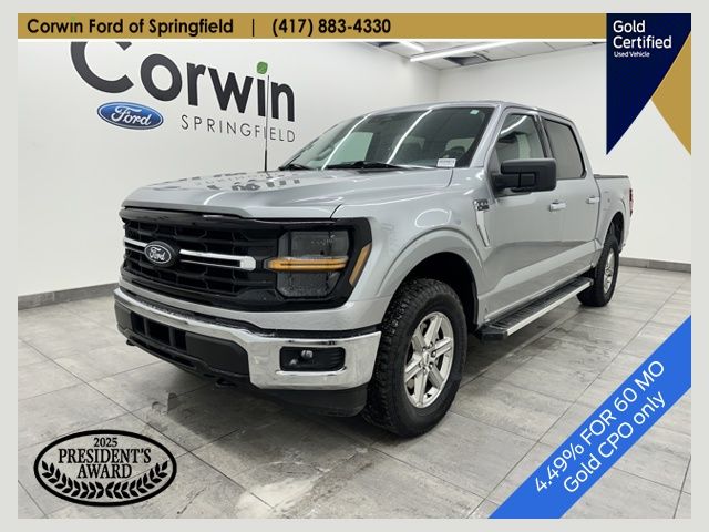 Iconic Silver Metallic 2025 Ford F-150 XLT SuperCrew 4WD Pickup Truck Four-Wheel Drive Automatic