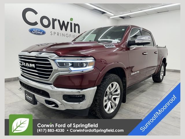 Delmonico Red Pearlcoat 2019 RAM 1500 Laramie Longhorn Crew Cab 4WD Pickup Truck Four-Wheel Drive 8-Speed Automatic