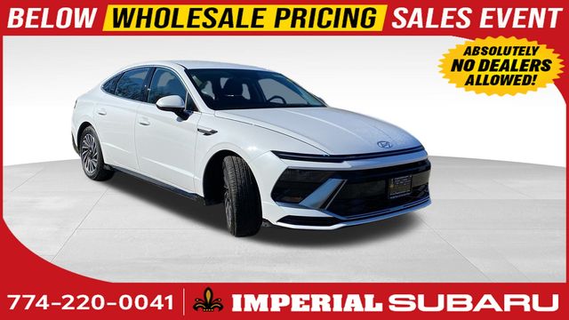 Serenity White 2025 Hyundai Sonata Hybrid SEL FWD Sedan Front-Wheel Drive 6-Speed Automatic