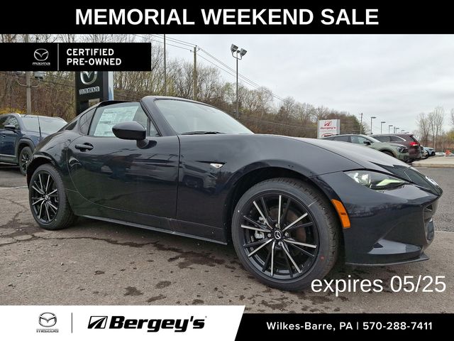 Jet Black Mica 2024 Mazda MX-5 Miata RF Grand Touring RWD Convertible Rear-Wheel Drive 6-Speed Automatic