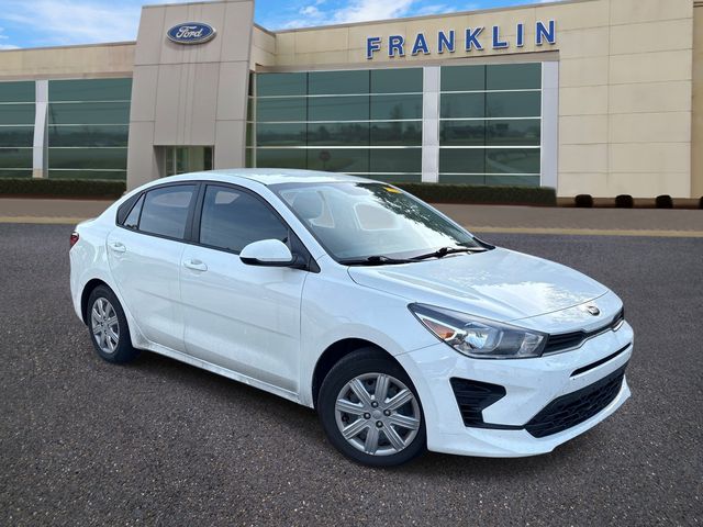 Clear White 2021 Kia Rio S FWD Sedan Front-Wheel Drive Continuously Variable Transmission