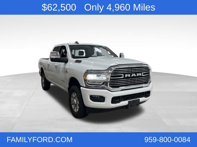 Bright White Clearcoat 2024 RAM 2500 Laramie Crew Cab 4WD Pickup Truck Four-Wheel Drive 6-Speed Automatic
