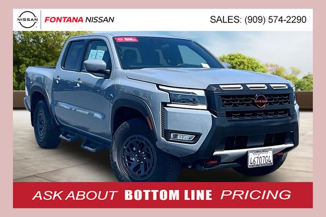 Boulder Gray Pearl 2025 Nissan Frontier Pickup Truck Four-Wheel Drive 9-Speed Automatic Overdrive