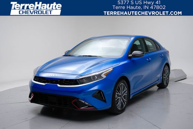 Sporty Blue 2023 Kia Forte GT-Line FWD Sedan Front-Wheel Drive Continuously Variable Transmission