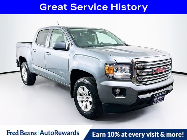Gray (Satin Steel Metallic) 2018 GMC Canyon SLE Crew Cab 4WD Pickup Truck Four-Wheel Drive 8-Speed Automatic
