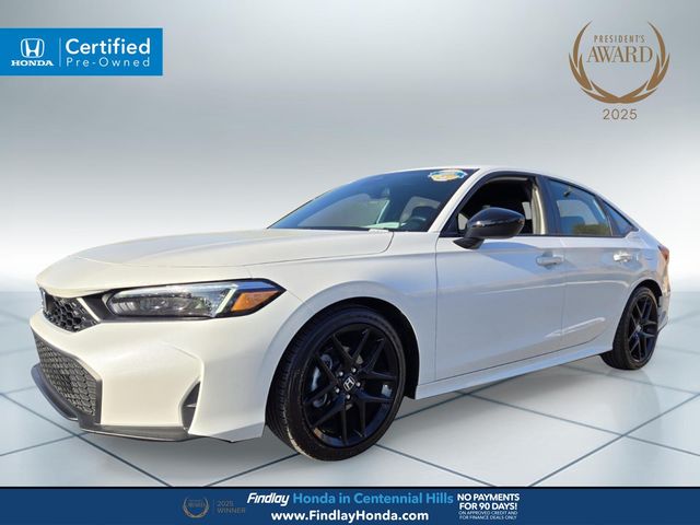 Platinum White Pearl 2026 Honda Civic Sedan Front-Wheel Drive Continuously Variable Transmission