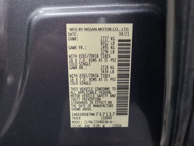 2021 – Nissan – Frontier