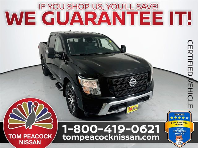 Super Black 2022 Nissan Titan Pickup Truck Four-Wheel Drive 9-Speed Automatic