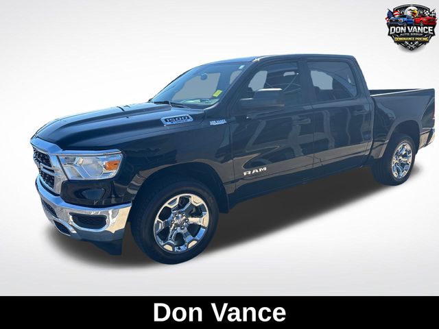 Diamond Black Crystal Pearlcoat 2023 RAM 1500 Big Horn Crew Cab 4WD Pickup Truck Four-Wheel Drive 8-Speed Automatic