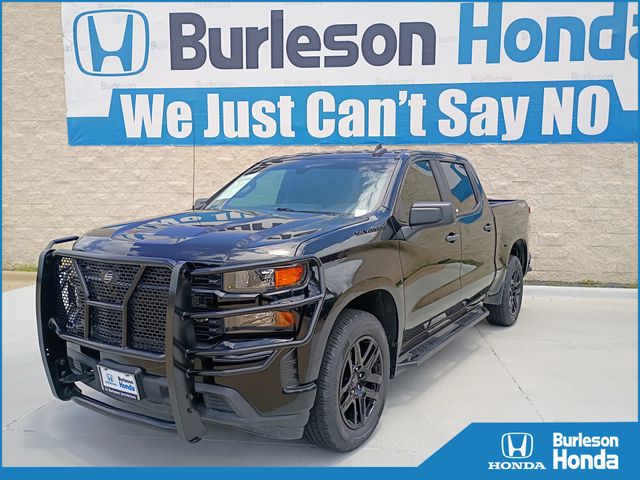 Black 2021 Chevrolet Silverado 1500 Custom Crew Cab 4WD Pickup Truck Four-Wheel Drive 8-Speed Automatic