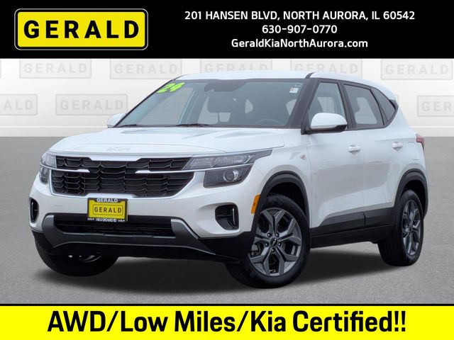 Snow White Pearl 2024 Kia Seltos LX AWD SUV / Crossover All-Wheel Drive Continuously Variable Transmission