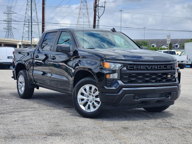 Black 2024 Chevrolet Silverado 1500 Custom Crew Cab RWD Pickup Truck 4X2 8-Speed Automatic