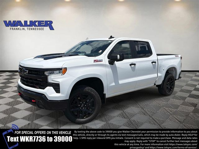 Summit White 2024 Chevrolet Silverado 1500 LT Trail Boss Crew Cab 4WD Pickup Truck Four-Wheel Drive Automatic