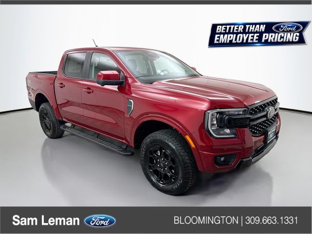 Ruby Red Metallic Tinted Clearcoat 2026 Ford Ranger Lariat SuperCrew 4WD Pickup Truck Four-Wheel Drive Automatic