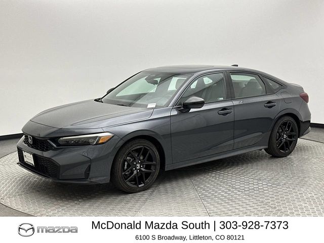Gray 2026 Honda Civic Hybrid Sedan Front-Wheel Drive Continuously Variable Transmission