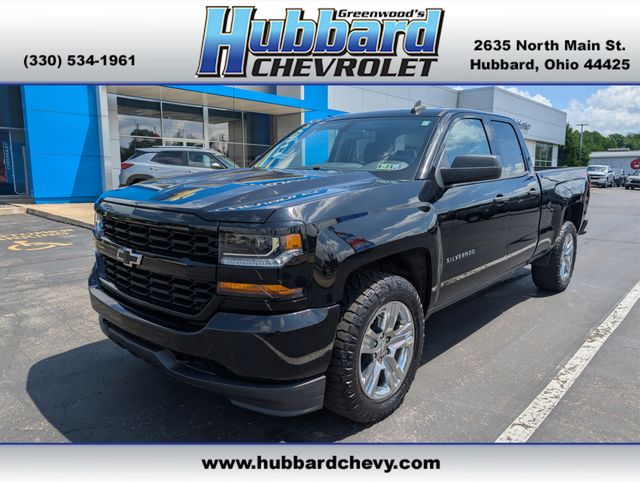 Black 2018 Chevrolet Silverado 1500 Custom Double Cab 4WD Pickup Truck Four-Wheel Drive 6-Speed Automatic Overdrive