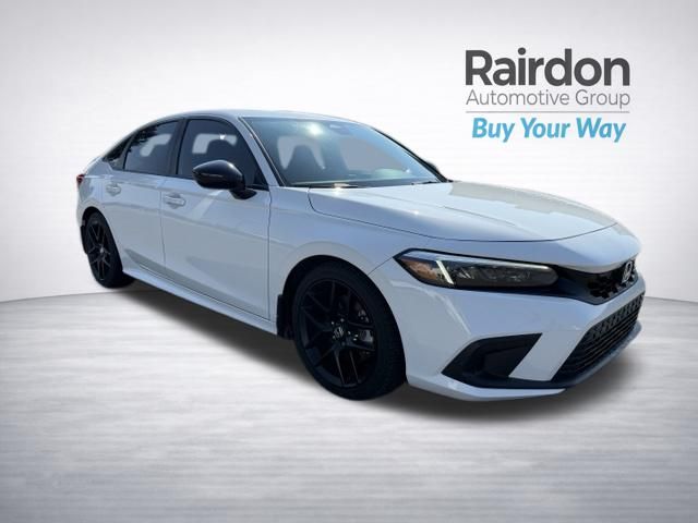 Platinum White Pearl 2024 Honda Civic Sedan Front-Wheel Drive 6-Speed Manual