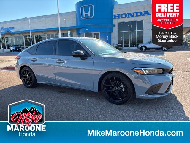 Sonic Gray Pearl 2024 Honda Civic Hatchback Hatchback Front-Wheel Drive Continuously Variable Transmission
