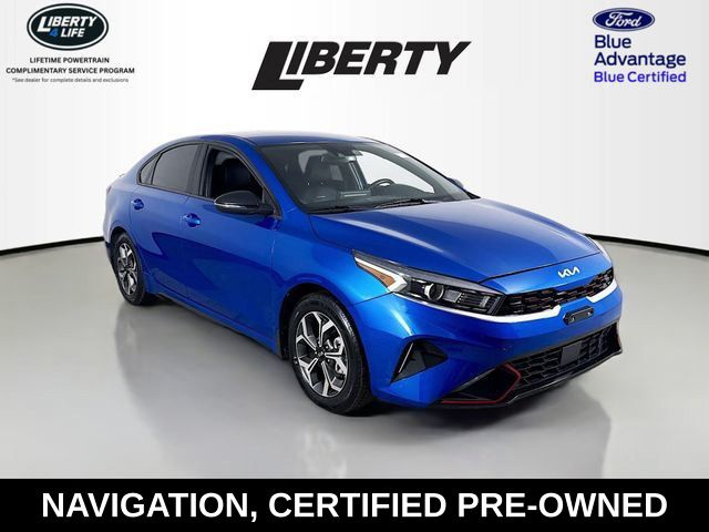 Sporty Blue 2023 Kia Forte Sedan Front-Wheel Drive Continuously Variable Transmission