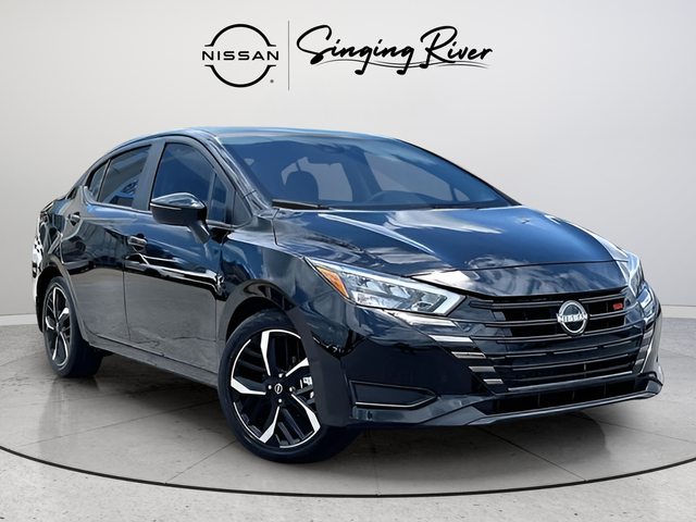 Super Black Metallic 2025 Nissan Versa Sedan Front-Wheel Drive Continuously Variable Transmission