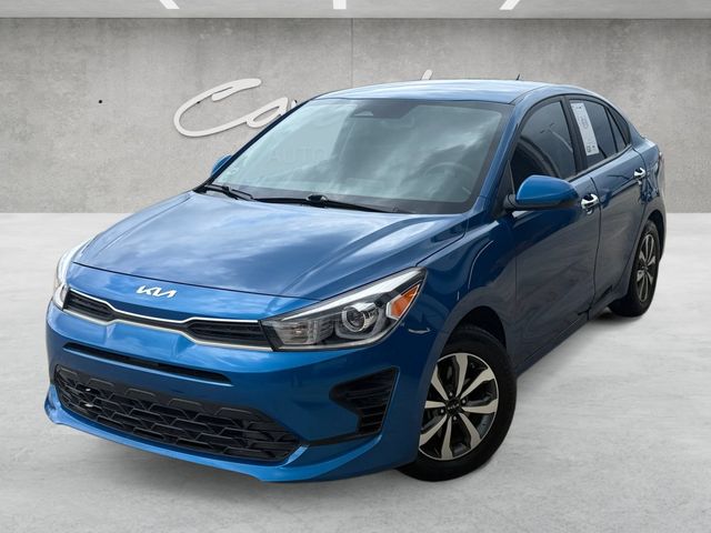 Sporty Blue 2022 Kia Rio Sedan Front-Wheel Drive Continuously Variable Transmission