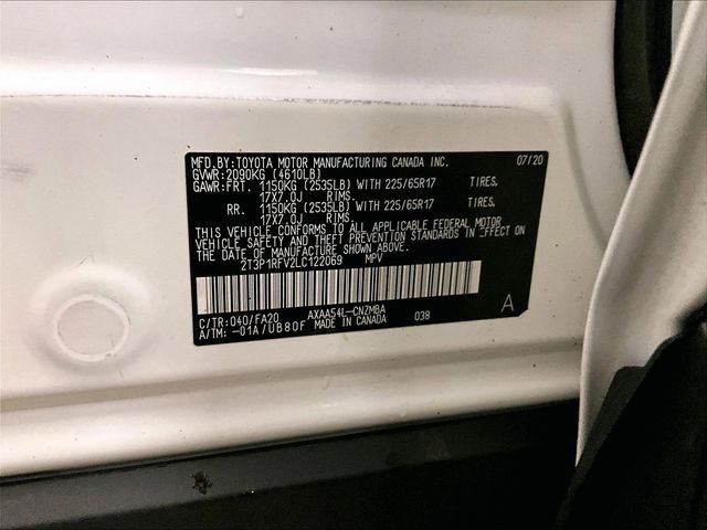 2020 Toyota RAV4 XLE White at John Sisson Motors