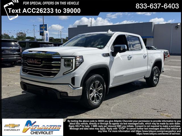 Summit White 2025 GMC Sierra 1500 SLT Crew Cab 4WD Pickup Truck Four-Wheel Drive Automatic