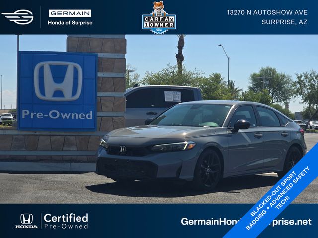 Urban Gray Pearl 2025 Honda Civic Hatchback Sport FWD Hatchback Front-Wheel Drive Continuously Variable Transmission