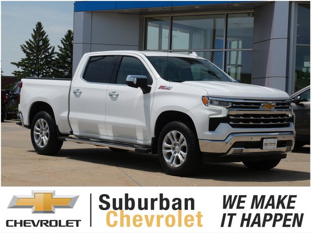 Summit White 2022 Chevrolet Silverado 1500 LTZ Crew Cab 4WD Pickup Truck Four-Wheel Drive Automatic