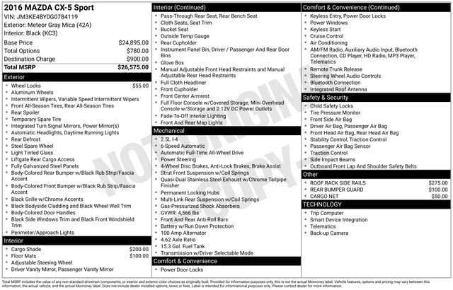 used 2016 Mazda CX-5 car, priced at $13,900