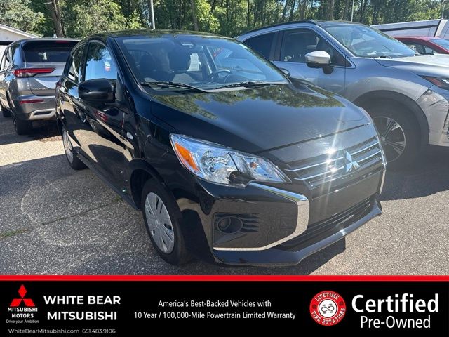 Jet Black Metallic 2024 Mitsubishi Mirage Hatchback Front-Wheel Drive Continuously Variable Transmission