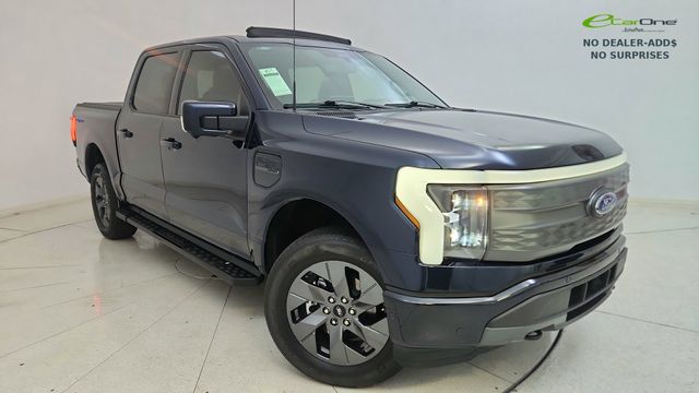Blue Metallic 2023 Ford F-150 Lightning Lariat SuperCrew AWD Pickup Truck All-Wheel Drive Automatic