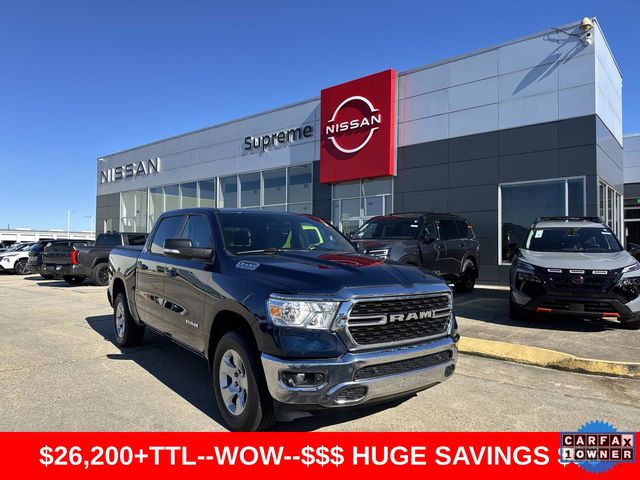 Patriot Blue Pearlcoat 2022 RAM 1500 Pickup Truck Four-Wheel Drive 8-Speed Automatic