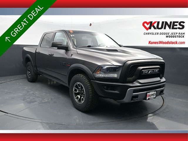 Gray (Granite Crystal Metallic Clearcoat) 2015 RAM 1500 Rebel Crew Cab 4WD Pickup Truck Four-Wheel Drive 8-Speed Automatic