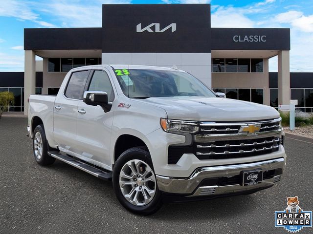 White (Iridescent Pearl Tricoat) 2023 Chevrolet Silverado 1500 LTZ Crew Cab 4WD Pickup Truck Four-Wheel Drive Automatic