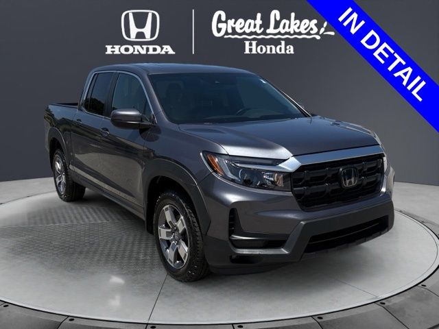 Gray (Modern Steel Metallic) 2024 Honda Ridgeline Pickup Truck All-Wheel Drive 9-Speed Automatic