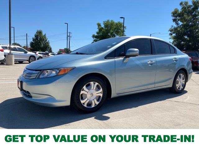 Blue 2012 Honda Civic Hybrid Sedan Front-Wheel Drive Continuously Variable Transmission