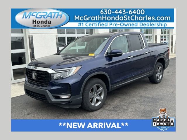 Black (Obsidian Blue Pearl) 2023 Honda Ridgeline Pickup Truck All-Wheel Drive 9-Speed Automatic
