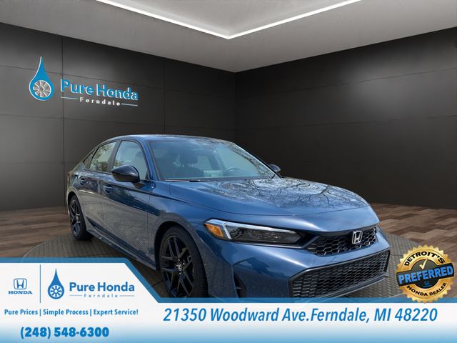 Blue Lagoon Pearl 2025 Honda Civic Sport FWD Sedan Front-Wheel Drive Continuously Variable Transmission