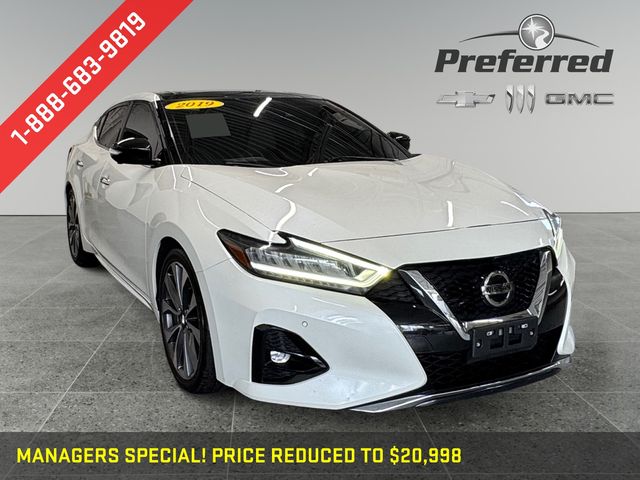 Pearl White Tricoat 2019 Nissan Maxima Platinum FWD Sedan Front-Wheel Drive Continuously Variable Transmission