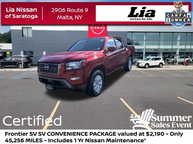 Cardinal Red Metallic Tricoat 2023 Nissan Frontier Pickup Truck Four-Wheel Drive 9-Speed Automatic